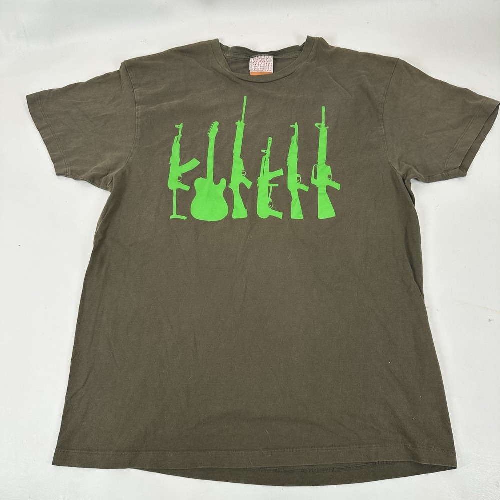 Ubbiquity Records T Shirt Music Weapon Fight Men's Size L Brown